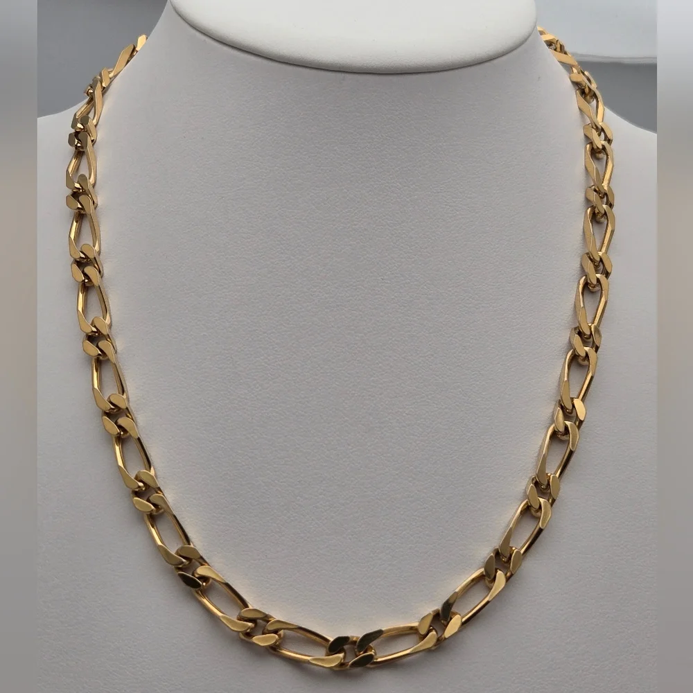 Monet Figaro Chain Necklace Gold Plated Clean Elegant Designer Signed 16'' - Picture 8 of 11